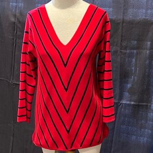 Red and blue striped sweater